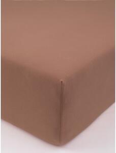 MK Lůžkoviny Jersey prostěradlo s elastanem Deluxe 140 × 200 cm – mocha mousse