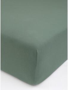 MK Lůžkoviny Jersey prostěradlo s elastanem Deluxe 90 × 200 cm – olivové