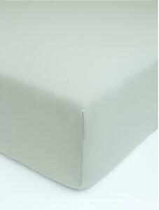 MK Lůžkoviny Jersey prostěradlo s elastanem Deluxe 90 × 200 cm – šedozelená