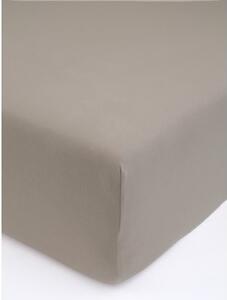 MK Lůžkoviny Jersey prostěradlo s elastanem Deluxe 90 × 200 cm – šedohnědé