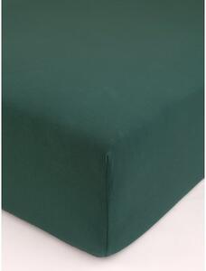 MK Lůžkoviny Jersey prostěradlo s elastanem Deluxe 90 × 200 cm – tmavě zelené