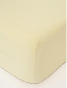 MK Lůžkoviny Jersey prostěradlo s elastanem Deluxe 90 × 200 cm – pastelově žlutá