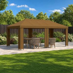 Zahradní altán 6 x 3 m Taupe Polyester a ocel 190 gsm 3376012