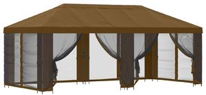 Altán s bočními stěnami 6 x 3 m Taupe Polyester a ocel 190