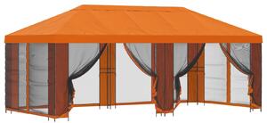 Altán s bočními stěnami 6 x 3 m Oranžová Polyester a ocel 190