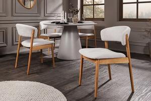 Designová jídelní židle Wadeline krémová / přírodní hnědá