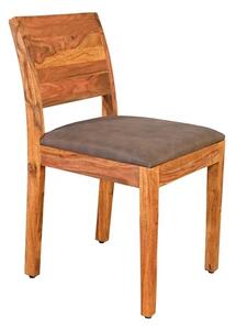 Designová židle Timber II Sheesham / hnědé mikrovlákno