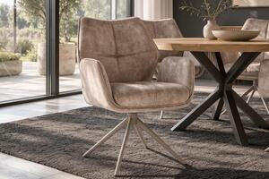Designová otočná židle Kody šampaňský samet