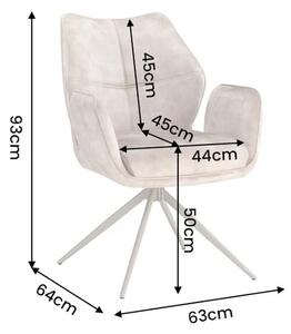 Designová otočná židle Kody šampaňský samet