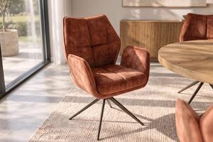 Designová otočná židle Kody rezavě-hnědý samet