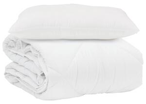 Letní přikrývka s polštářem 2 pcs Bílá Mikrovlákno
