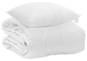 Celoroční peřina s polštářem 2 pcs Bílá Mikrovlákno