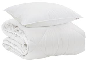 Celoroční peřina s polštářem 2 pcs Bílá Mikrovlákno