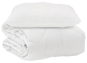 Přikrývka s polštářem 2 pcs Bílá Mikrovlákno