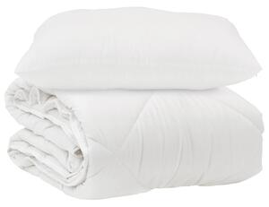 Přikrývka s polštářem 2 pcs Bílá Mikrovlákno