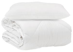 Přikrývka s polštářem 2 pcs Bílá Mikrovlákno