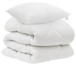 Přikrývka s polštářem 2 pcs Bílá Mikrovlákno