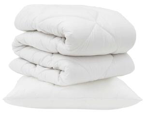 Přikrývka s polštářem 2 pcs Bílá Mikrovlákno