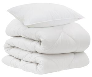 Přikrývka s polštářem 2 pcs Bílá Mikrovlákno