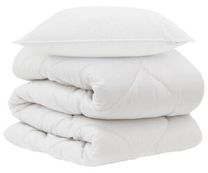 Přikrývka s polštářem 2 pcs Bílá Mikrovlákno