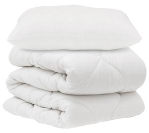 Sada přikrývek s polštářem 2 pcs Bílá Mikrovlákno