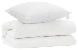 Sada přikrývek s polštářem 2 pcs Bílá Mikrovlákno