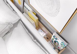 Casarredo - Komfort nábytek Postel DENTRO DT-02, 180x200, s úložným prostorem a LED osvětlením, bílá/dub stirling