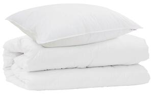 Sada přikrývek s polštářem 2 pcs Bílá Mikrovlákno