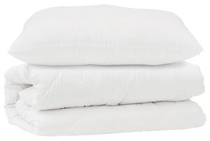 Sada přikrývek s polštářem 2 pcs Bílá Mikrovlákno
