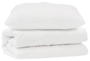 Sada přikrývek s polštářem 2 pcs Bílá Mikrovlákno