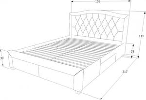 Casarredo - Komfort nábytek Čalouněná postel ELECTRA 160x200, s úložným prostorem, šedá