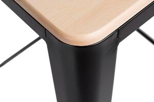Židle barová Niort Wood 65cm černá, borovice