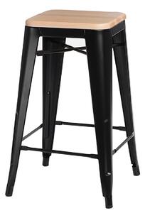 Židle barová Niort Wood 75cm černá, borovice
