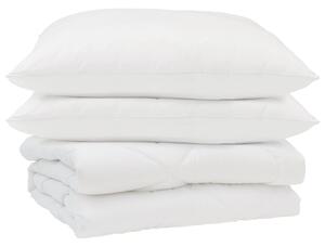 Letní přikrývka s polštářem 3 pcs Bílá Mikrovlákno