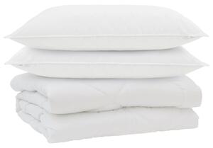 Přikrývka s polštářem 3 pcs Bílá Mikrovlákno