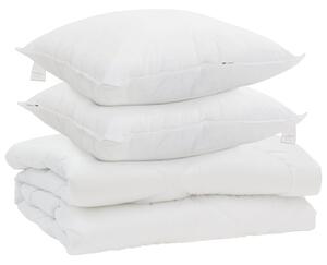 Přikrývka s polštářem 3 pcs Bílá Mikrovlákno