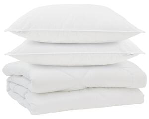 Přikrývka s polštářem 3 pcs Bílá Mikrovlákno