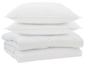 Přikrývka s polštářem 3 pcs Bílá Mikrovlákno