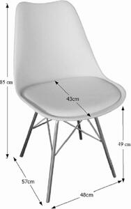 Tempo Kondela Plastová jídelní židle TAMORA, bílá/chrom