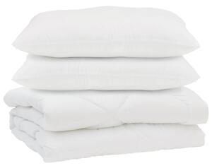 Přikrývka s polštářem 3 pcs Bílá Mikrovlákno