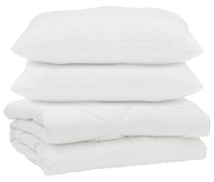 Přikrývka s polštářem 3 pcs Bílá Mikrovlákno