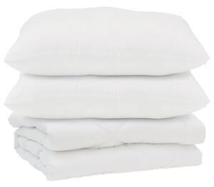 Přikrývka s polštářem 3 pcs Bílá Mikrovlákno