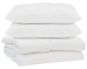 Přikrývka s polštářem 3 pcs Bílá Mikrovlákno