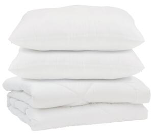 Přikrývka s polštářem 3 pcs Bílá Mikrovlákno