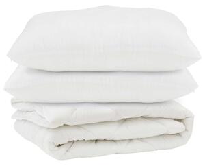 Přikrývka s polštářem 3 pcs Bílá Mikrovlákno