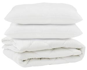 Přikrývka s polštářem 3 pcs Bílá Mikrovlákno