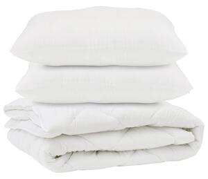 Přikrývka s polštářem 3 pcs Bílá Mikrovlákno