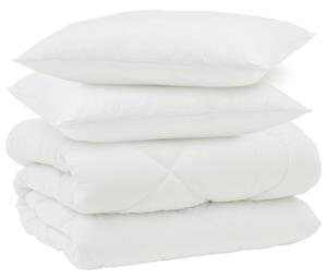Zimní přikrývka s polštářem 3 pcs Bílá Mikrovlákno