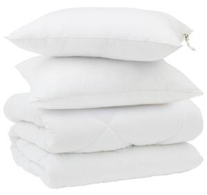 Zimní přikrývka s polštářem 3 pcs Bílá Mikrovlákno