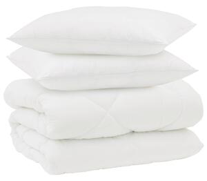Zimní přikrývka s polštářem 3 pcs Bílá Mikrovlákno